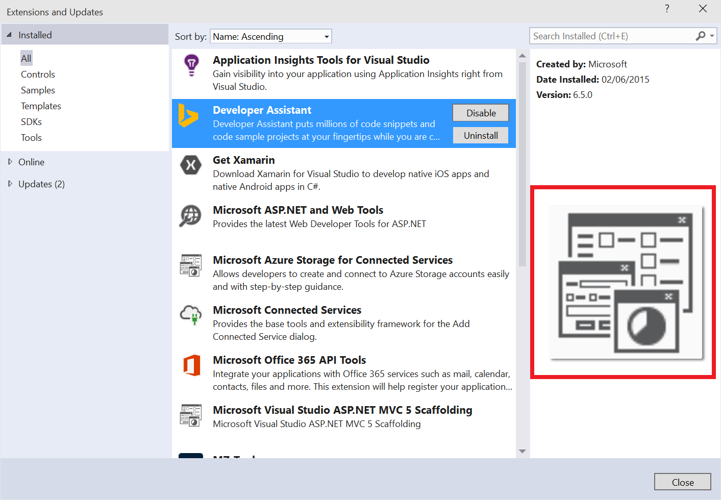 Bug Extension Manager Of Vs 15 Rc Doesn T Show Large Image For Installed Extensions Visual Studio Extensibility Vsx