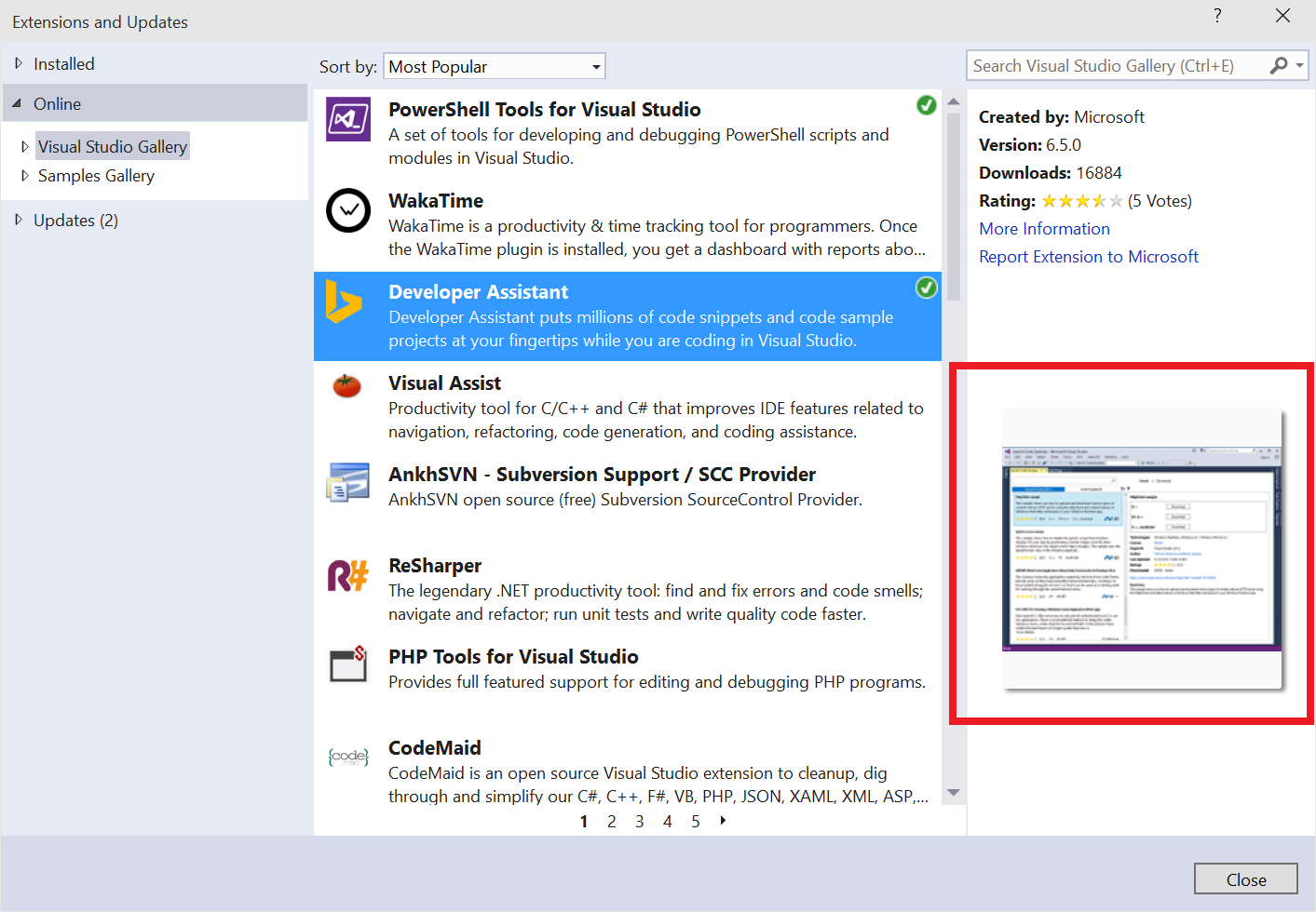 Bug Extension Manager Of Vs 15 Rc Doesn T Show Large Image For Installed Extensions Visual Studio Extensibility Vsx