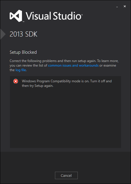 VS2013SDKBlocked