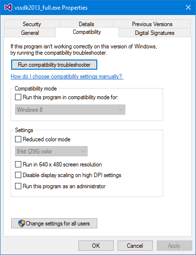 VS2013SDKCompatibility