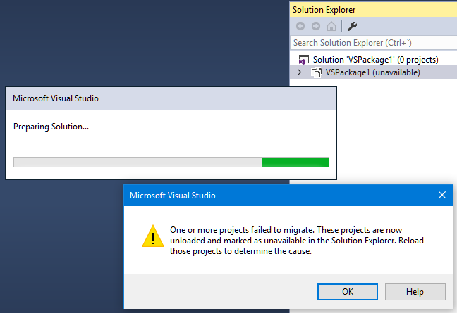 VSPackageProjectUnavailable