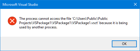 VSPackageVsctInUse