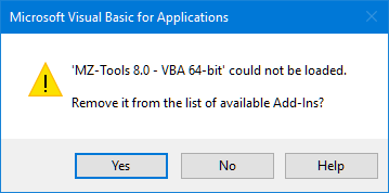 MZTools8VBACouldNotBeLoaded