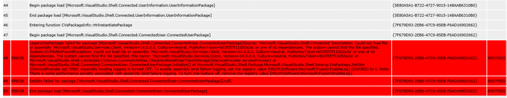 connecteduserpackagefailedtoload