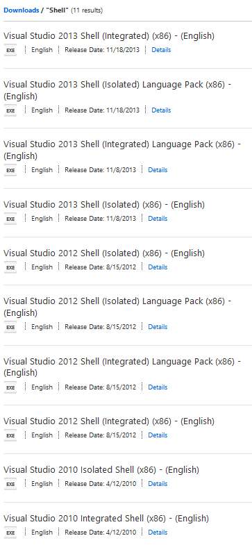 Microsoft The Visual Studio Shells And The Old Versions Visual Studio Extensibility Vsx